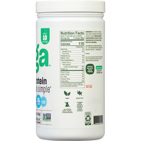 Vega Drink Mix, Plant-Based, Vanilla, Protein
