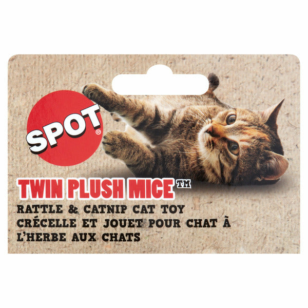 Spot Twin Plush Mice Rattle & Catnip Cat Toy