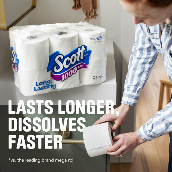 Scott 1000 Toilet Paper, Septic-Safe, Toilet Tissue