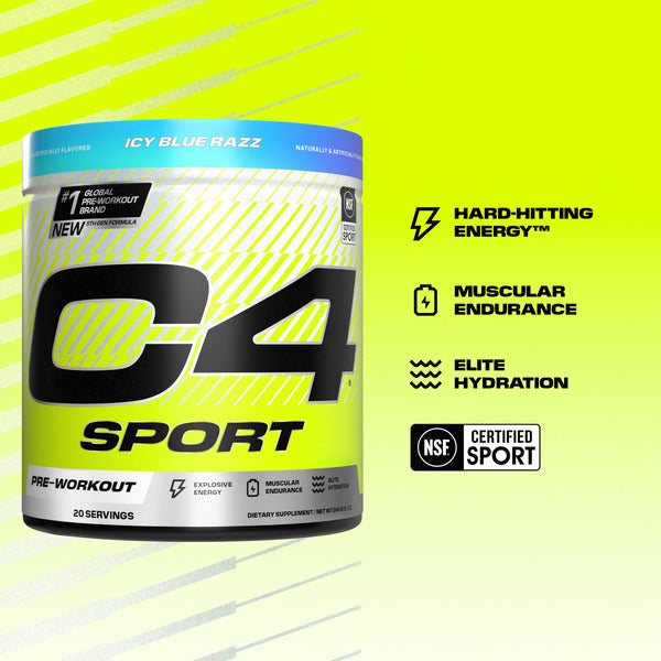 C4 Energy Sport Pre-Workout Icy Blue Razz