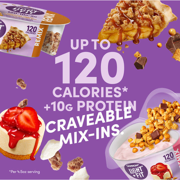 Dannon Light + Fit REMIX Brownie Sundae Non-fat Greek Yogurt with Brownie Crumbles, Honey Praline Almonds & Butter Toffee Mix-Ins