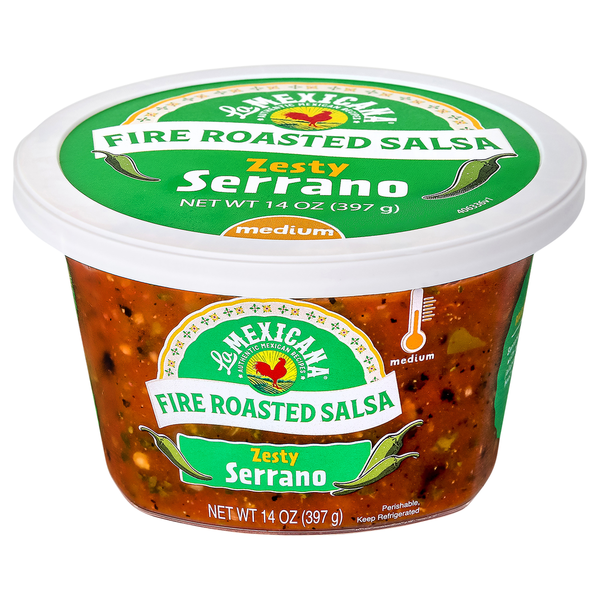 La Mexicana Fire Roasted Salsa, Medium, Zesty Serrano