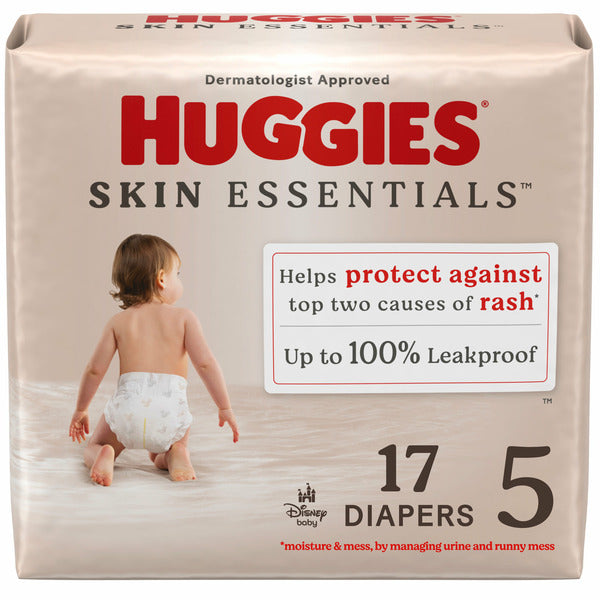Huggies Skin Essentials Baby Diapers, Size 5 (27+ lbs)