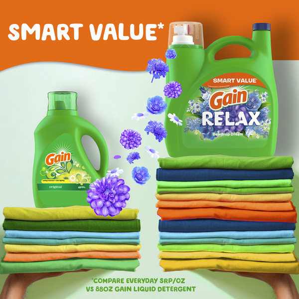 Gain Liquid Laundry Detergent, Relax Dewdrop Dream Scent