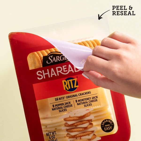 Sargento Shareables Pepper Jack & Monterey Jack Sliced Cheese with Ritz® Original Crackers Cheese Tray