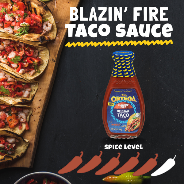 Ortega Blazin' Fire Taco Sauce, Original Hot Taco Sauce, Kosher