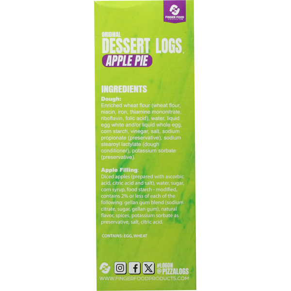 Finger Food Products Original Apple Pie Dessert Logs