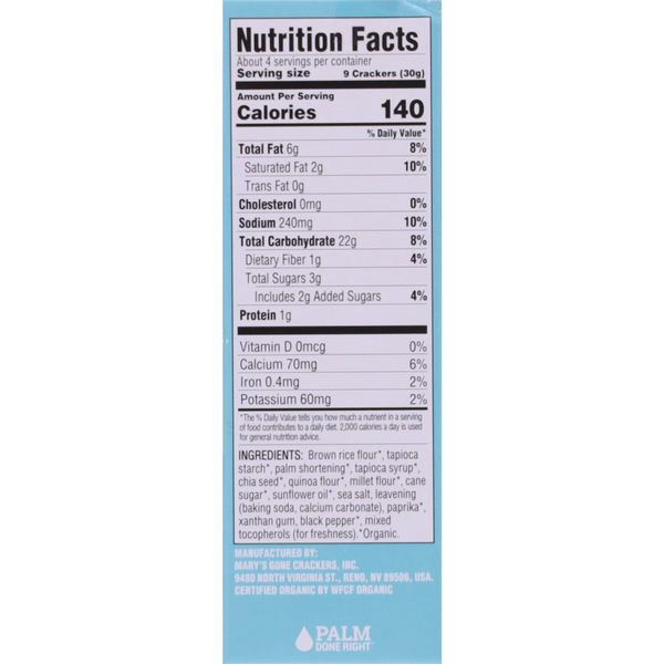 Mary's Gone Crackers Organic Real Thin Sea Salt Crackers