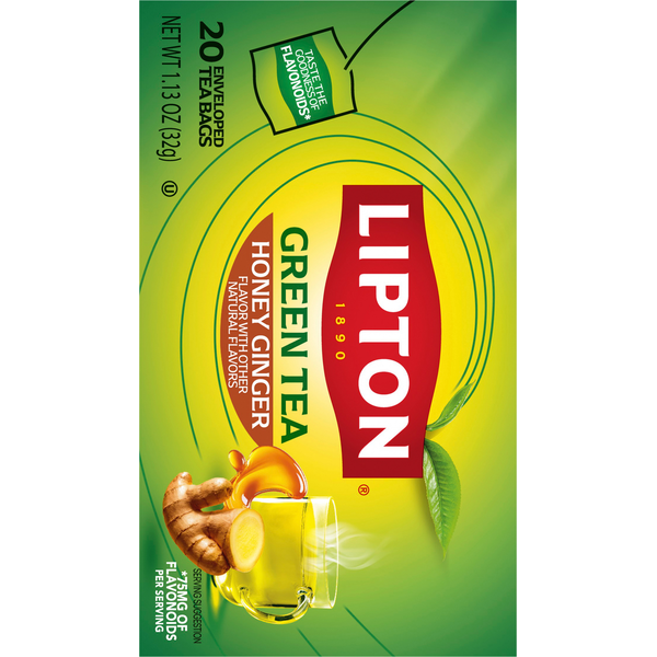 Lipton Tea Bags Honey Ginger Green Tea
