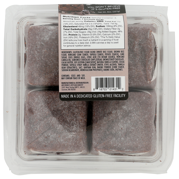 Antonina's Gluten-free Bakery Double Chocolate Brownies, Gf