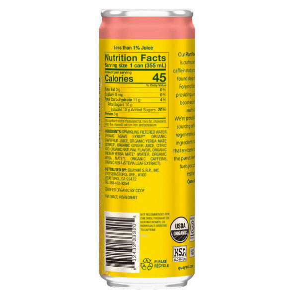 Yerba Madre Organic Yerba Mate Sparkling Grapefruit Ginger
