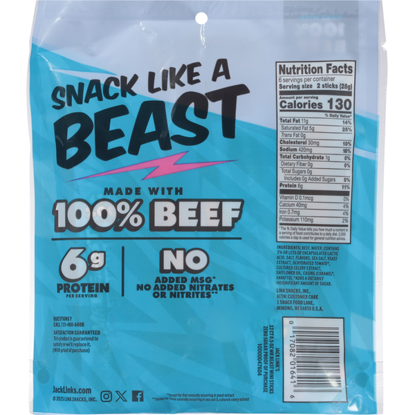 Jack Link's Mr Beast Zero Sugar Original Beef Mini Sticks