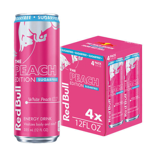 Red Bull Peach Edition Sugarfree White Peach Energy Drink Multipack Cans