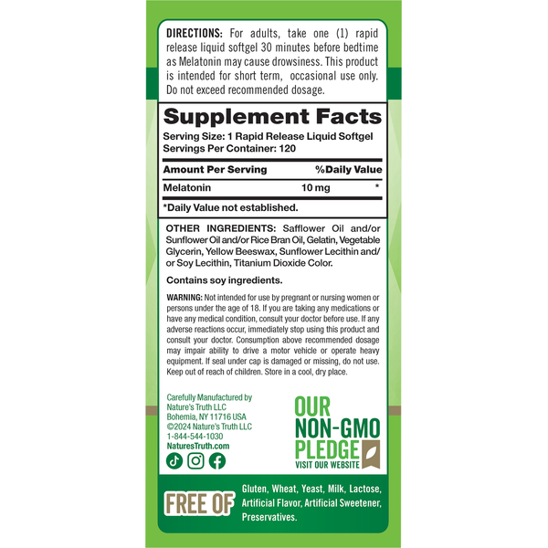 Nature's Truth Melatonin Softgels
