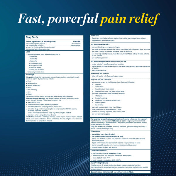 Advil Pain Reliever and Fever Reducer