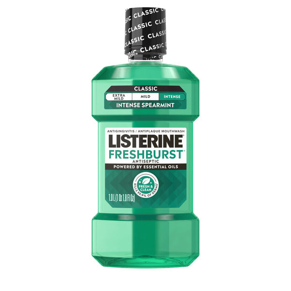 Listerine Freshburst Intense Antiseptic Mouthwash, Intense Spearmint, 1 L