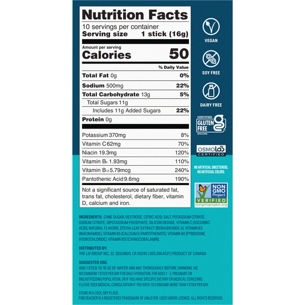 Liquid I.V. Hydration Multiplier Electrolyte Drink Mix, Firecracker