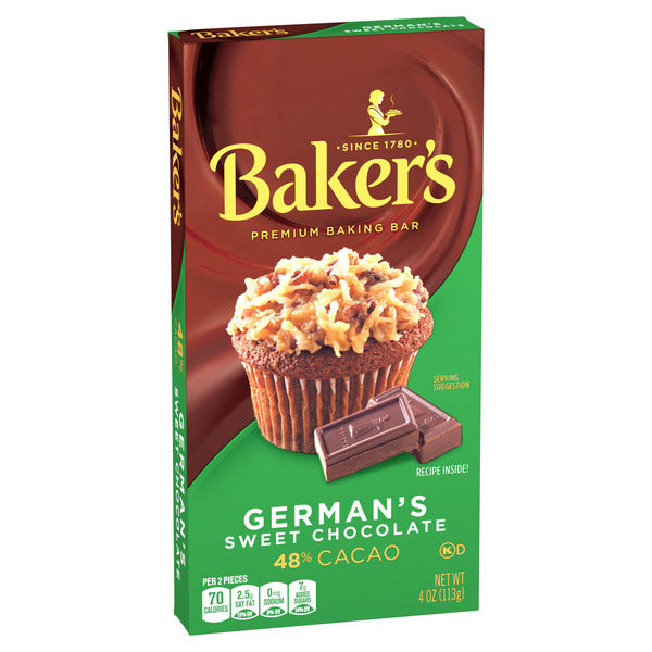 Baker's German's Sweet Chocolate Premium Baking Bar with 48% Cacao