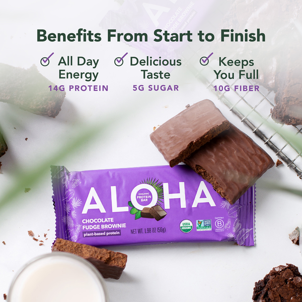 Aloha Protein Bar, Chocolate Fudge Brownie, Organic