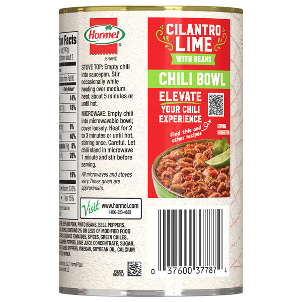 Hormel Cilantro Lime Chili with Beans 15oz, 15 OZ