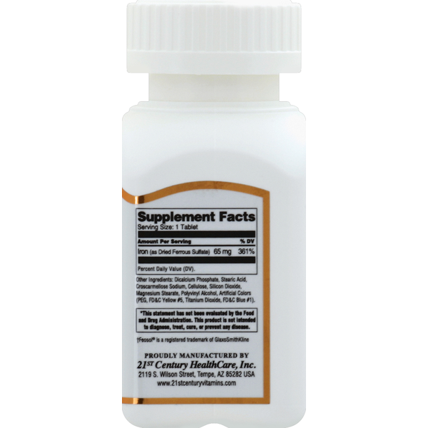 21ST Century Iron, 65 mg, Tablets
