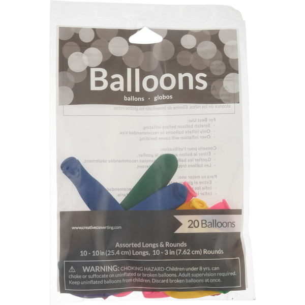 Creative Converting Balloons, Assorted Longs & Rounds