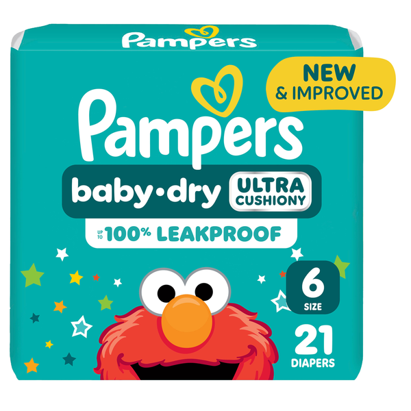 Pampers Baby Dry Diapers, Size 6 (35+ lb)