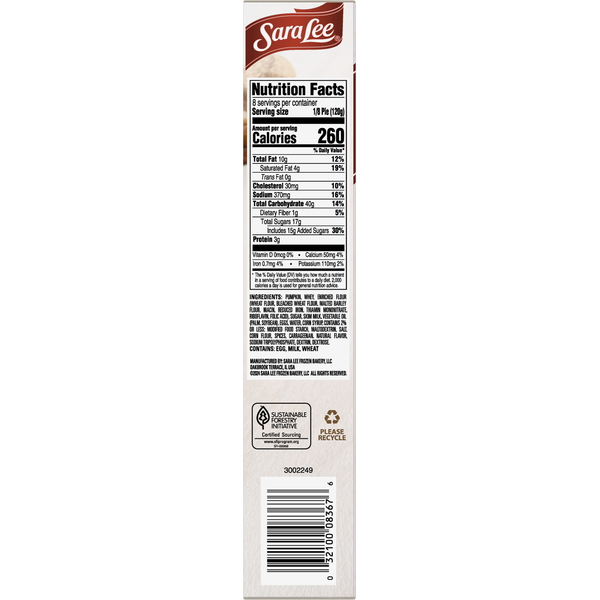 Sara Lee Pumpkin Pie