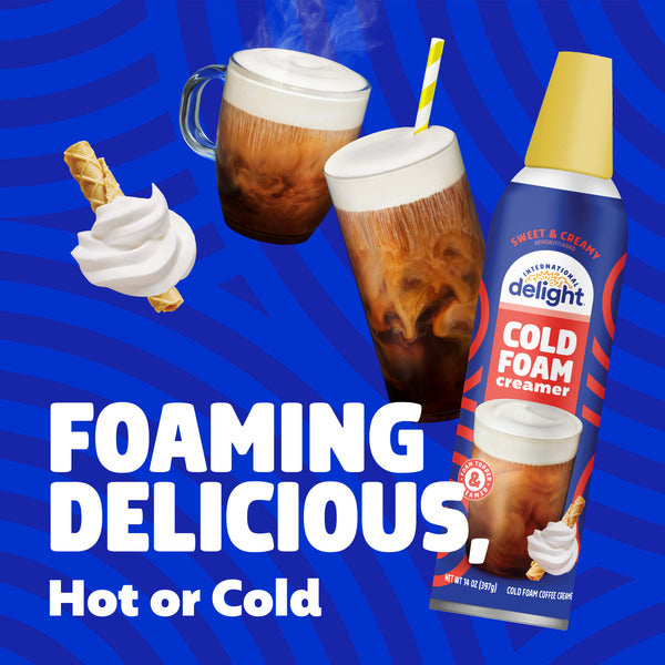 International Delight Cold Foam Coffee Creamer, Sweet & Creamy Cold Foam Flavored Creamer, 14 OZ Can
