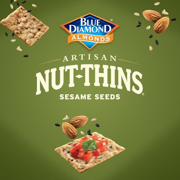 Blue Diamond Artisan Almond Rice Crackers, Sesame Seed