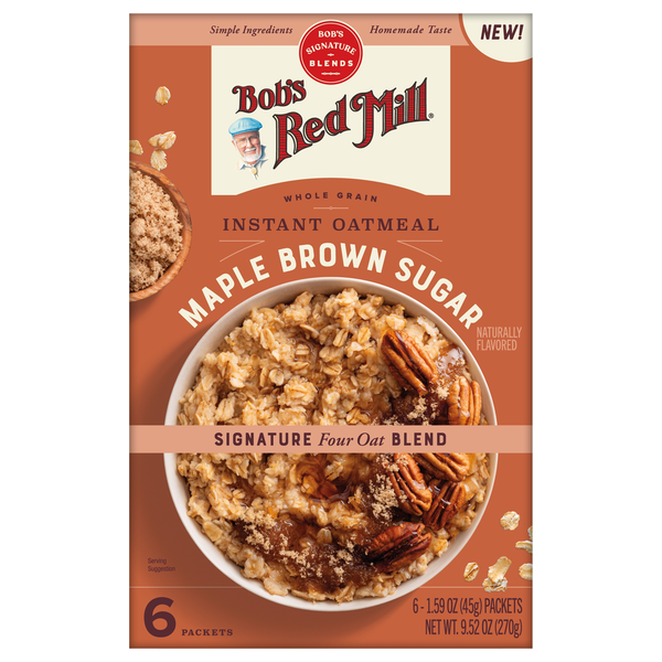 Bob's Red Mill Instant Oatmeal, Whole Grain, Maple Brown Sugar