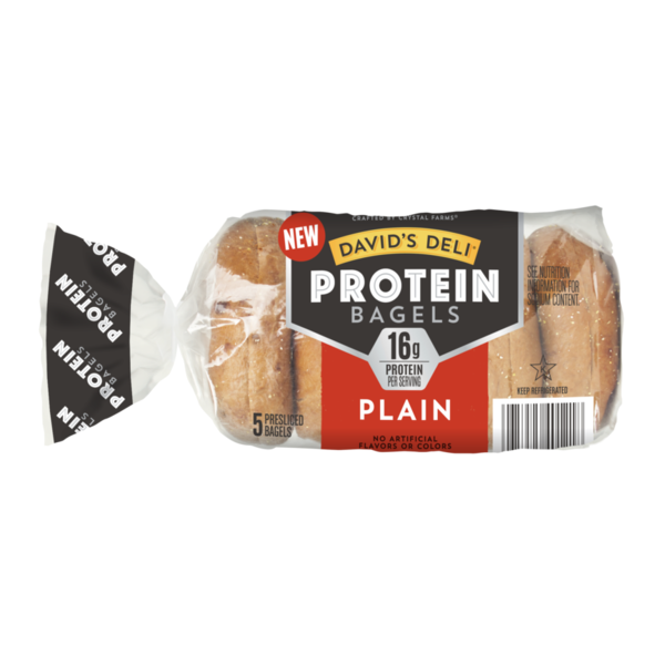 David's Deli Bagels, Protein, Plain, Presliced