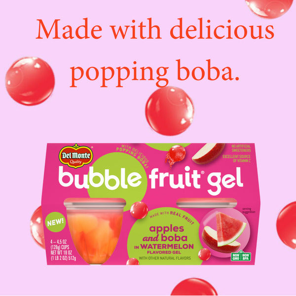 Del Monte Bubble Fruit Gel Apple Watermelon Fruit Cup Snacks
