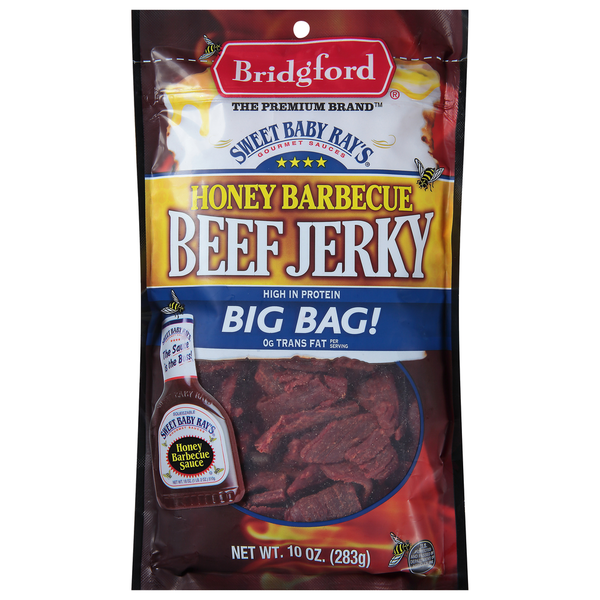 Bridgford Beef Jerky, Honey Barbecue, Big Bag