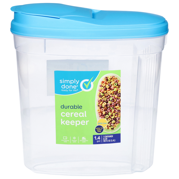 Simply Done Container & Lid, Durable, Cereal Keeper, 1.4 Gallon