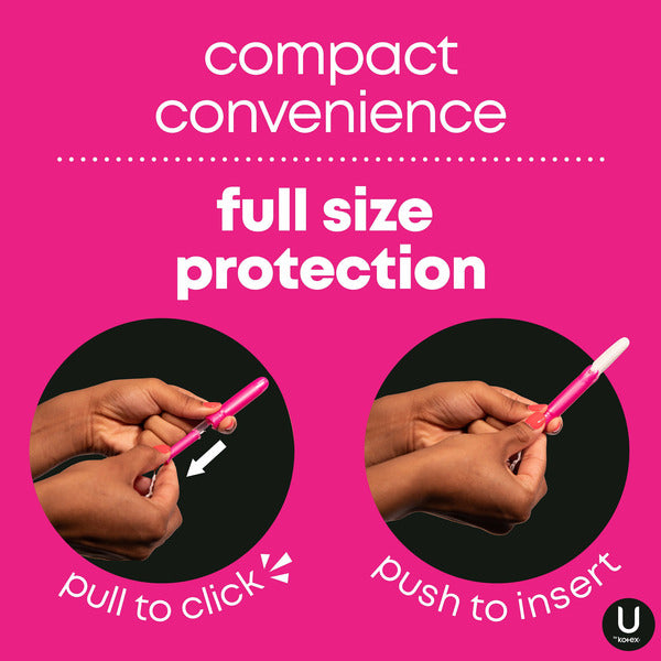 U by Kotex Click Compact Unscented Tampons, Super