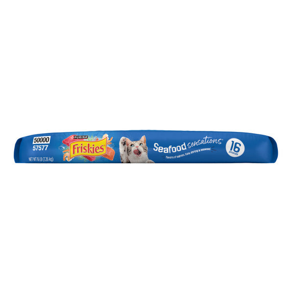 Purina Friskies Dry Cat Food Seafood Sensations With Salmon, Tuna, and Shrimp Flavors