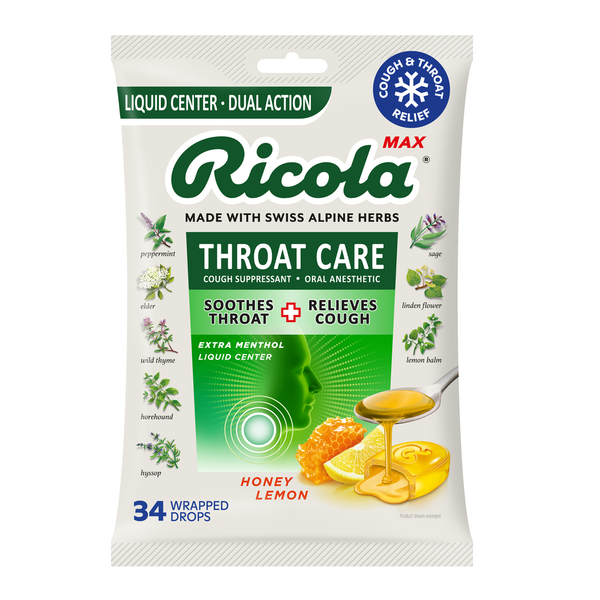 Ricola Max Throat Care Honey Lemon Cough Drops