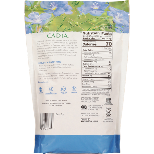 CADIA Flax Seed Meal, Organic