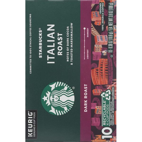 Starbucks Coffee, 100% Arabica, Ground, Dark Roast, K-Cup Pods