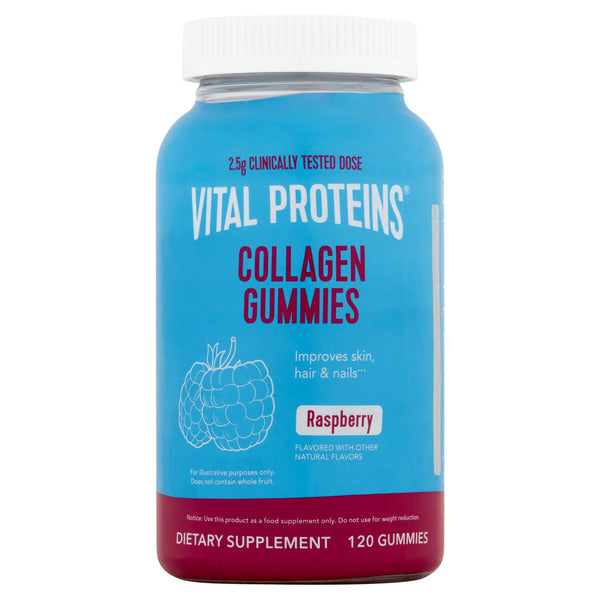 Vital Proteins Collagen Gummies bottle with blue label and white cap.