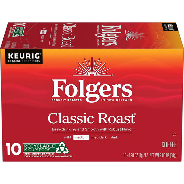 Box of Folgers Classic Roast coffee with Keurig logo