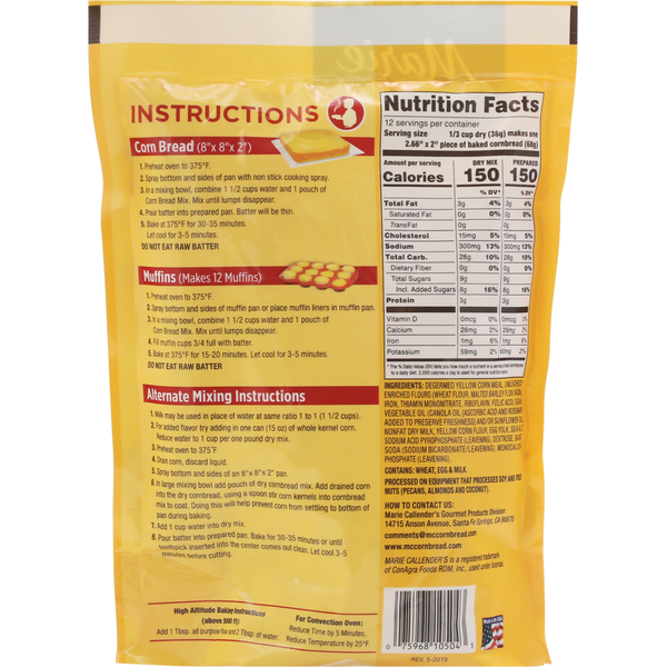 Marie Callender's Corn Bread Mix, Original, Restaurant Style