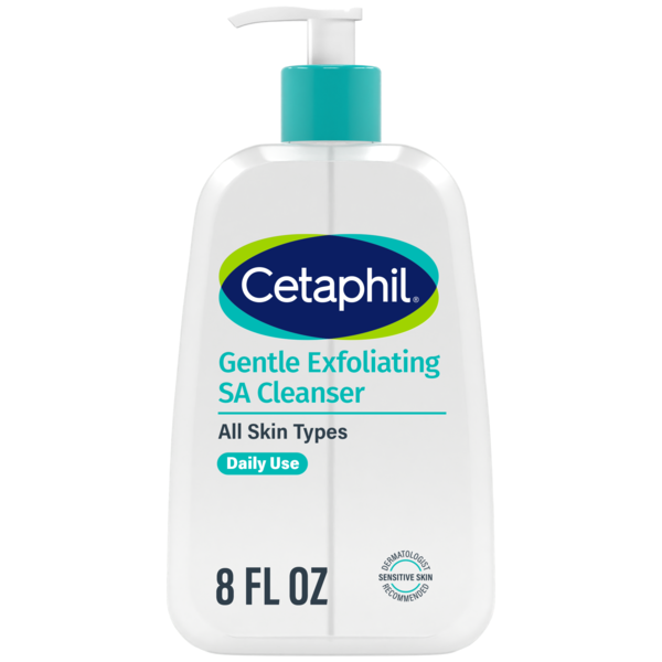 Cetaphil Gentle Exfoliating SA Cleanser, Foaming Gel Cleanser for All Skin Types, 8 Fl Oz Pump Bottle, Salicylic Acid, Mandelic Acid & Gluconolactone, Gently Exfoliates, Dermatologist Recommended Brand