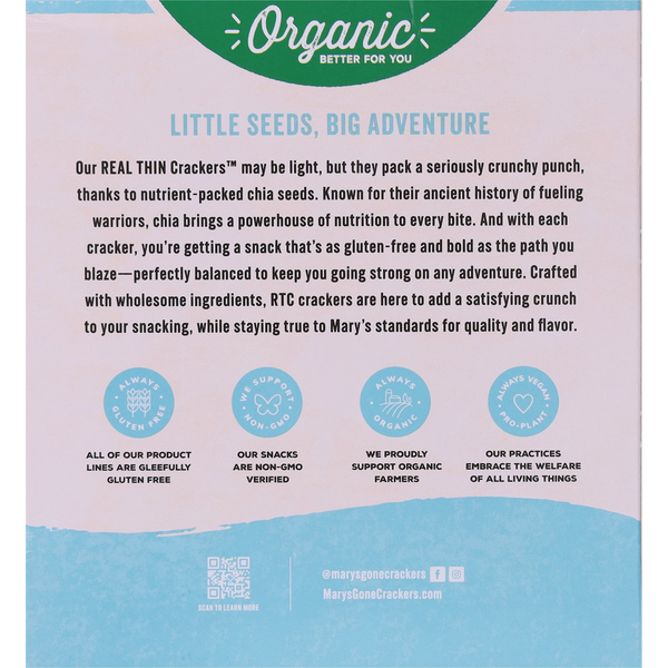 Mary's Gone Crackers Organic Real Thin Sea Salt Crackers