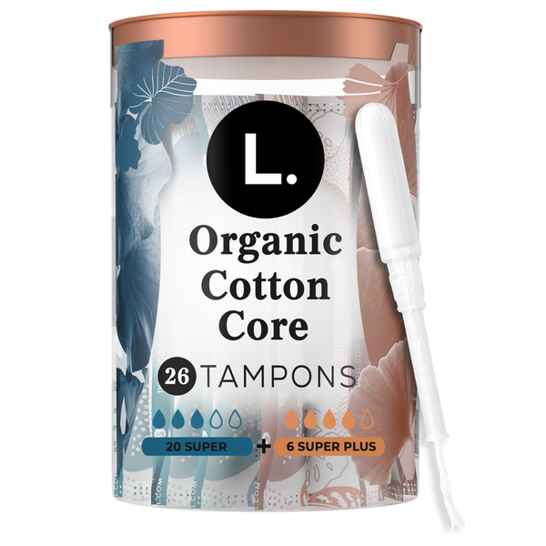 L. Tampons Super/Super Plus, Contains an Organic Cotton Core