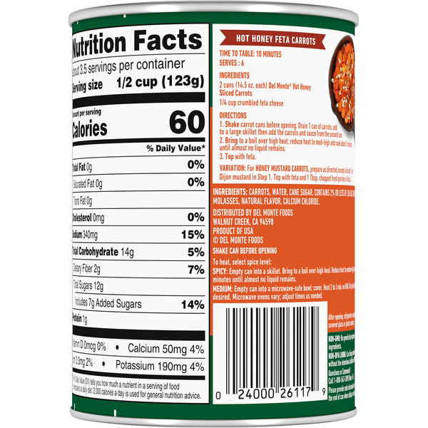 Del Monte Sliced Hot Honey Carrots