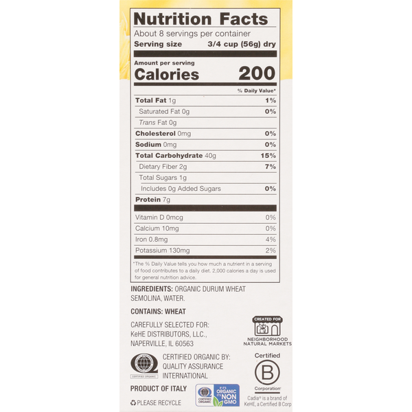 CADIA Fusilli, Organic