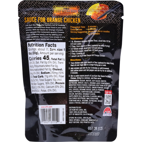 Lee Kum Kee Orange Chicken Sauce