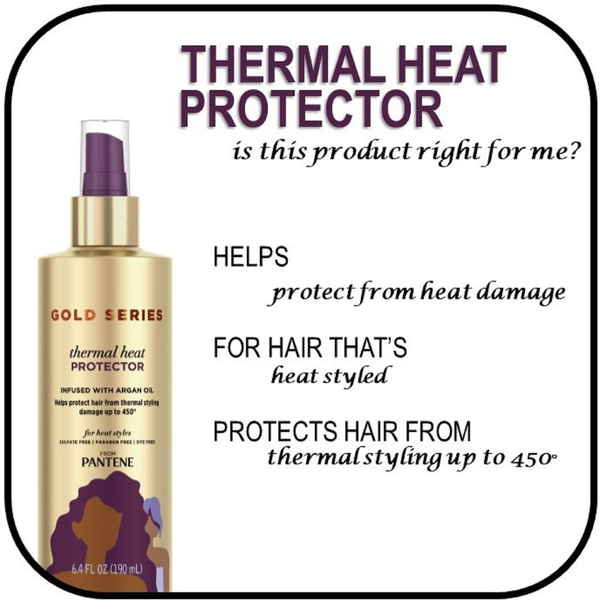 Pantene Gold Series Sulfate Free Thermal Heat Protector Infused with Argan Oil